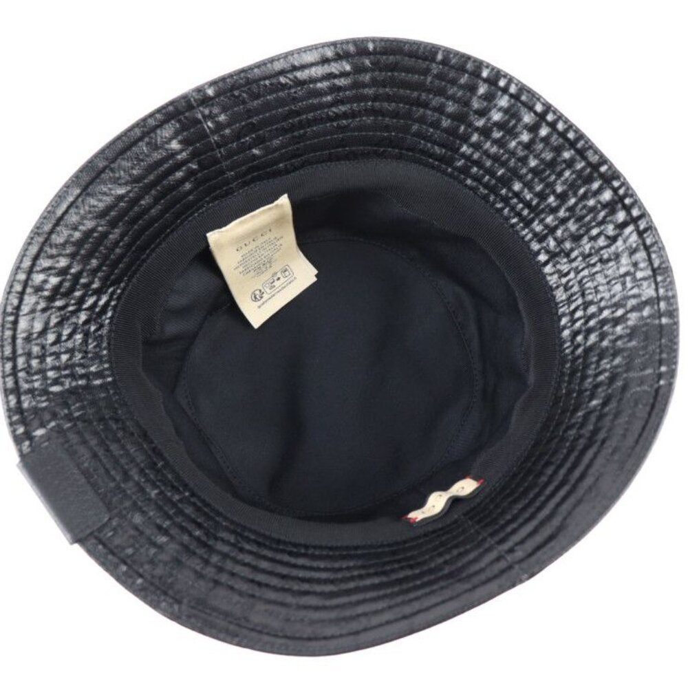 Gucci Hat Nylon Cotton Black GG Crystal Hat Bucket Hat - Picture 5 of 7